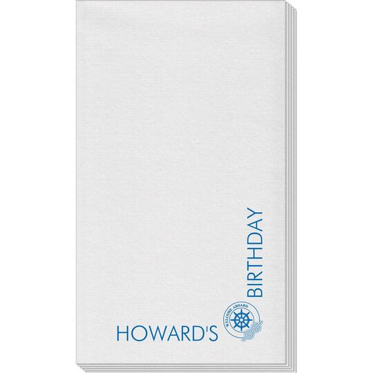 Corner Text with Welcome Aboard Design Linen Like Guest Towels